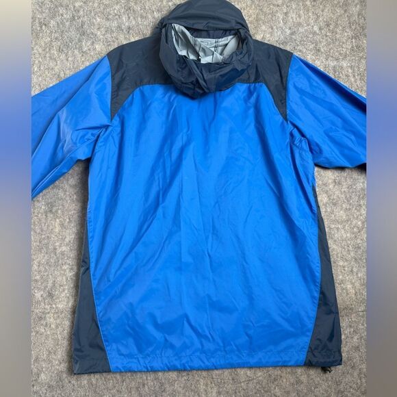 Columbia Windbreaker Jacket Men's Small Blue Black 100% Nylon Hooded Full Zip - Picture 5 of 5
